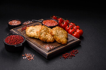 Delicious fried pork or chicken chops with salt and spices