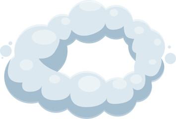 Cartoon clouds are creating a round frame with empty space in the middle