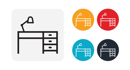 Workplace table icon illustration isolated vector sign symbol