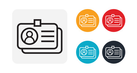 ID card outline icon illustration isolated vector sign symbol
