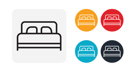 Bed outline icon illustration isolated vector sign symbol