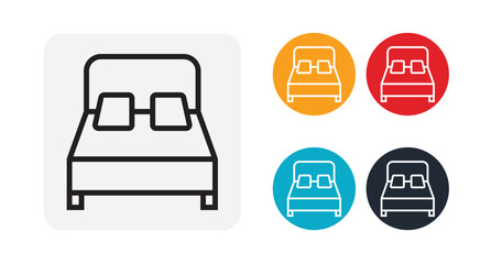 Bed outline icon illustration isolated vector sign symbol