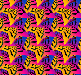Colorful seamless pattern. Fractal curves. Colorful background.