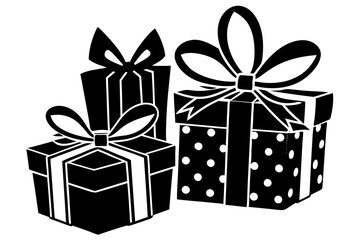 Vector set of different gift boxes.Beautiful present box with overwhelming bow. Vector illustration.Christmas gift box.Colorful wrapped gift boxes.Beautiful present box with overwhelming bow.