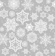 Seamless pattern of snowflakes. Christmas pattern of snowflakes.