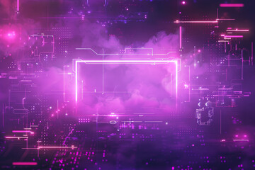 Fototapeta premium A purple background with a glowing square in the middle