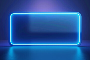 A blue square with a neon light on it