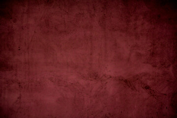 Maroon red surface art rough stylized  concrete texture banner with space for text.