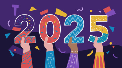 2025 colorful illustration vector design