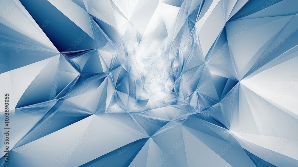 Poster a striking abstract design showcases blue and white network lines forming a 3d pattern, emphasizing 