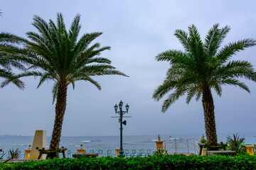 沖縄県北谷町のアメリカンビレッジのビーチの景観