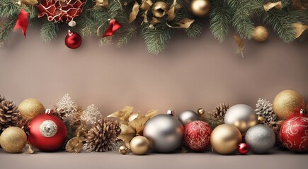 christmas background with christmas decorations, christmas background, christmas gifts on abstract background, christmas scene