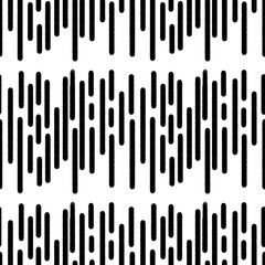 Seamless abstract geometric pattern. Black, white. Illustration. Lines, stains. Design for textile fabrics, wrapping paper, background, wallpaper, cover.