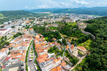 City and Castle in Trenčín, Slovakia - Aerial View of Historic Landscape