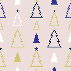 Christmas tree pattern. pattern with triangle shaped ordered green christmas trees seamless pattern. Design web elements for sites, priinting greeting cards, scandinavian ornaments