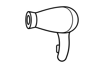 Line Drawing of a Hair Dryer Detailed Vector Art Illustration