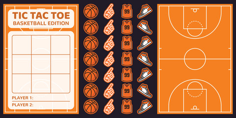 Printable Tic Tac Toe Basketball Edition Paper Game