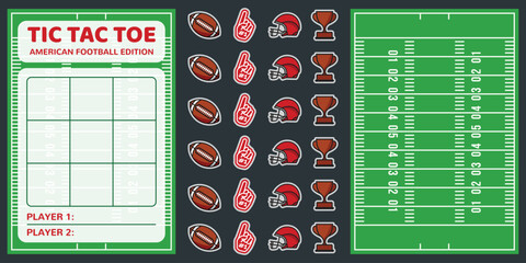 Printable Tic Tac Toe American Football Edition Paper Game