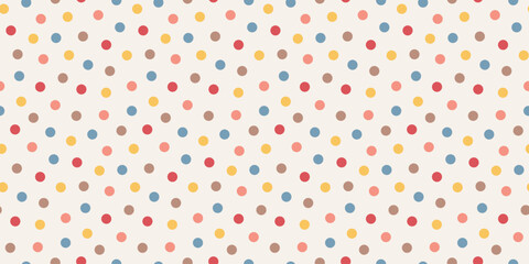 Colorful Polka Dots Seamless Pattern Background for Nursery