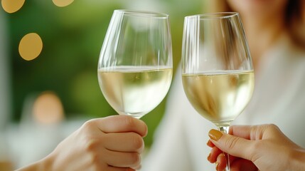 Cheers with Friends and Clinking Glasses