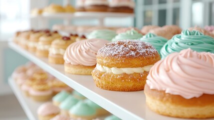 Delicious assortment of freshly baked pastries and desserts