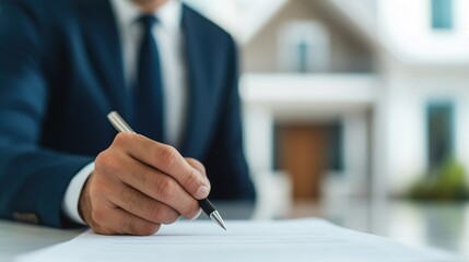 Signing Financial Documents for Property Loan Agreement