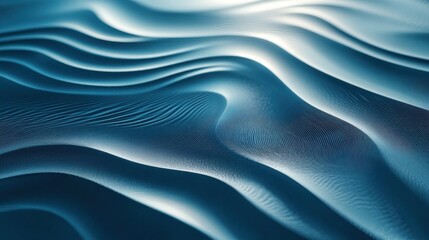 Obraz premium Smooth waves of blue creating an abstract serene landscape