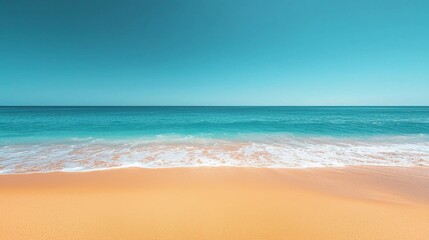 Tropical Beach with Turquoise Ocean Waves