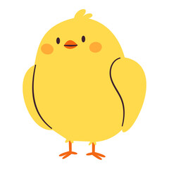Flat vector illustration on white background. Cute chicken in children's style . Vector illustration
