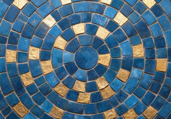 Fototapeta premium Vibrant blue and gold mosaic pattern