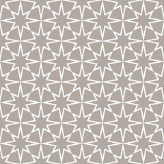 Geometric design stars seamless pattern grey