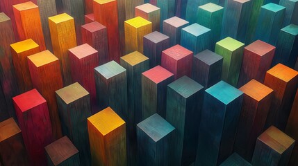 Obraz premium Abstract 3D colorful geometric columns