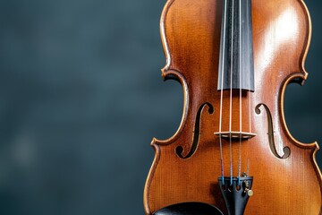 Close-up of a classic wooden violin