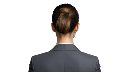 Back view of woman with bun hairstyle