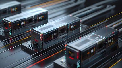 Dynamic Illustration of Data Distribution and Recovery in MDADM RAID5 Array System with Hard Drive...