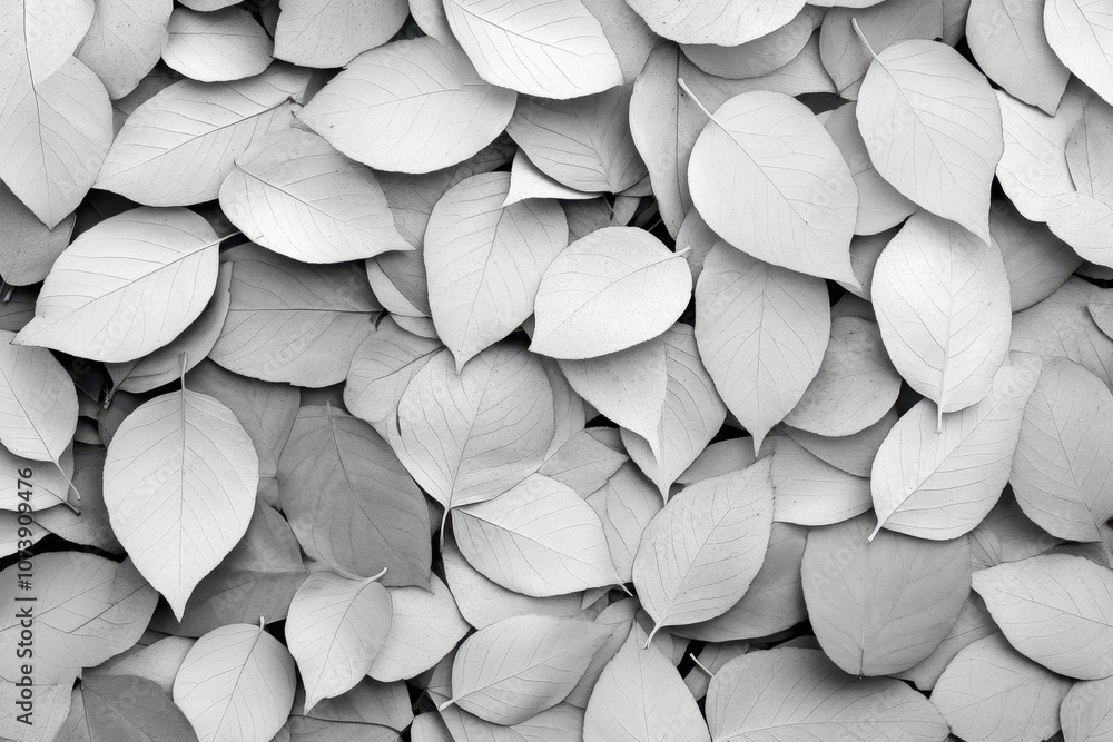 Poster captivating arrangement of delicate skeleton leaves layered artistically on a rustic surface