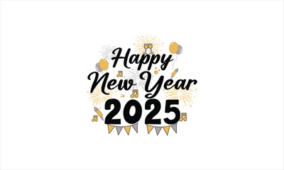 Happy New Year 2025 T-Shirt Design