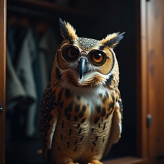 Obraz premium owl with dark glasses