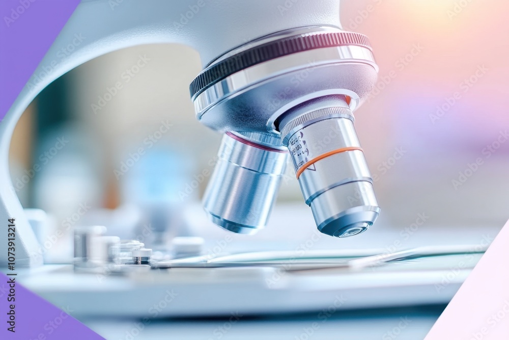 Aufkleber exploring microscopic wonders in a vibrant laboratory environment