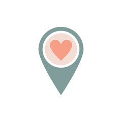 shop local . support local business poster with heart vector illustration design. buy local. map pin icon, location pin vector icon, map pointer with heart icon. svg icon