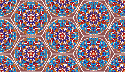 Seamless girih pattern. Traditional Islamic Design. Mosque decoration element. Seamless geometric pattern. Seamless islamic pattern. Background illustration. Morocco seamless pattern.