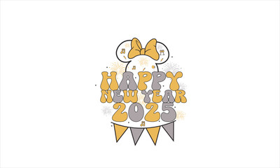 
Happy New Year 2025 T-Shirt Design