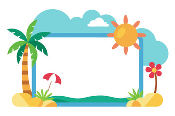 Summer Frame Vector Art Illustration on White Background