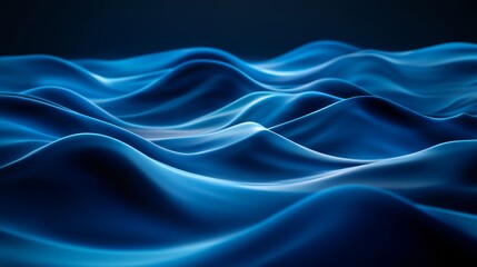 Abstract blue waves on a dark background.