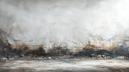 A textured, weathered wall with peeling paint and cracks, showcasing urban decay.