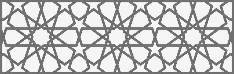 Seamless girih pattern. Traditional Islamic Design. Mosque decoration element. Seamless geometric pattern. Seamless islamic pattern. Background illustration. Morocco seamless pattern.