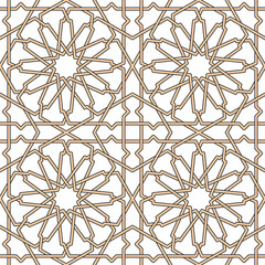 Seamless girih pattern. Traditional Islamic Design. Mosque decoration element. Seamless geometric pattern. Seamless islamic pattern. Background illustration. Morocco seamless pattern.