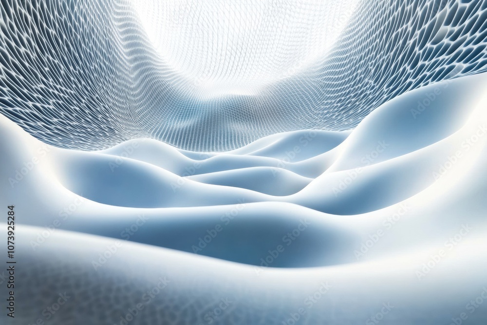 Leinwandbilder a captivating arrangement of blue and white network lines creates a stunning 3d pattern, evoking a s