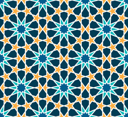 Seamless girih pattern. Traditional Islamic Design. Mosque decoration element. Seamless geometric pattern. Seamless islamic pattern. Background illustration. Morocco seamless pattern.