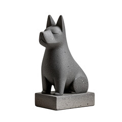 Concrete statue of sitting dog